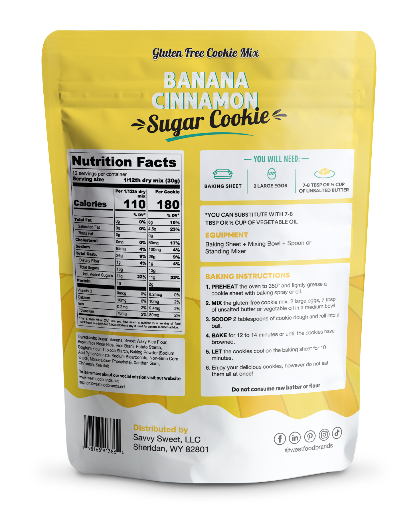 Banana Cinnamon Sugar Cookie Mix