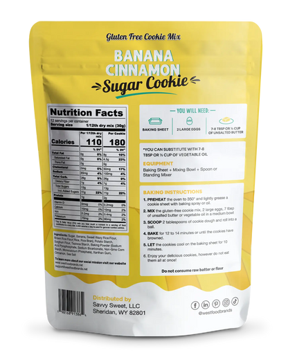 Banana Cinnamon Sugar Gluten Free Cookie Mix